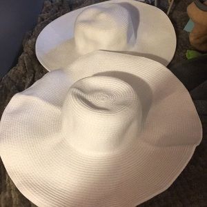 White sun hats